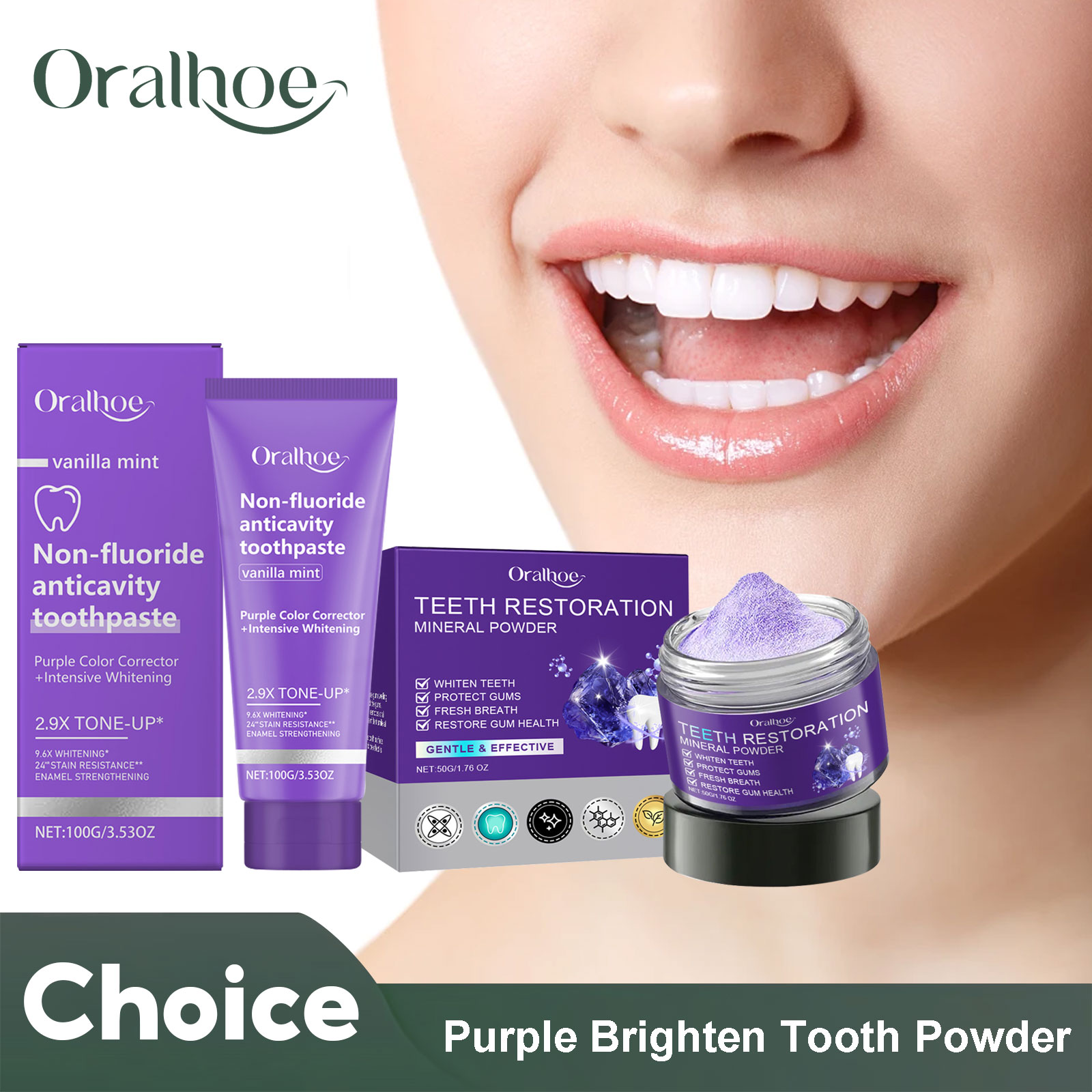 Teeth Whitening Treatment - Teeth Restoration Mineral Powder Teeth Whitening