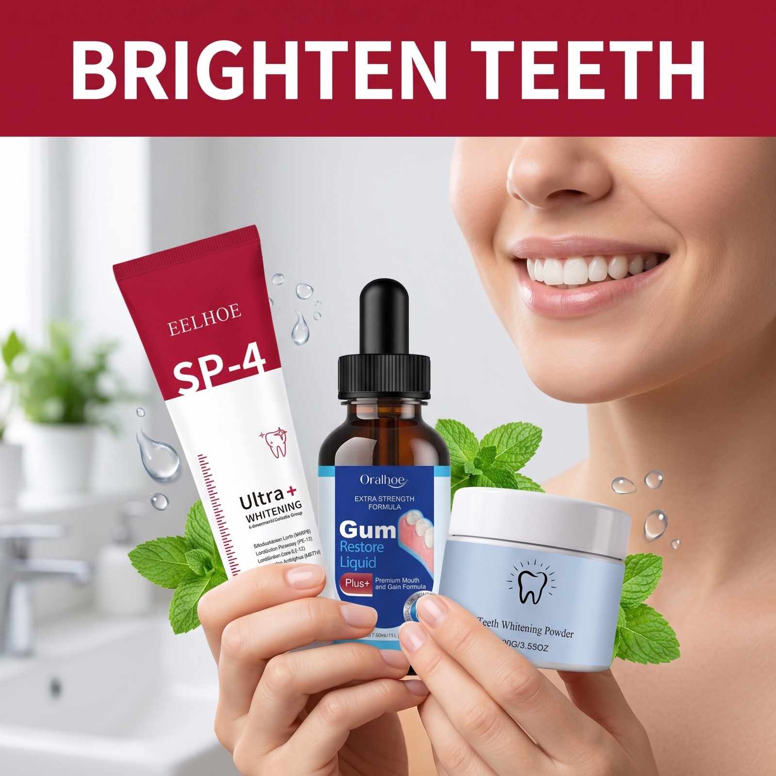 Oral Care Combo Set Whitening  - đánh giá và giá Teeth Whitening Q&M