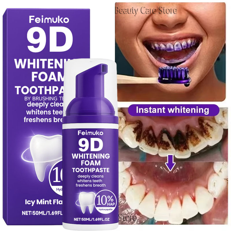 9D Purple Teeth Whitening Toot - đánh giá và giá Teeth Whitening Mousse