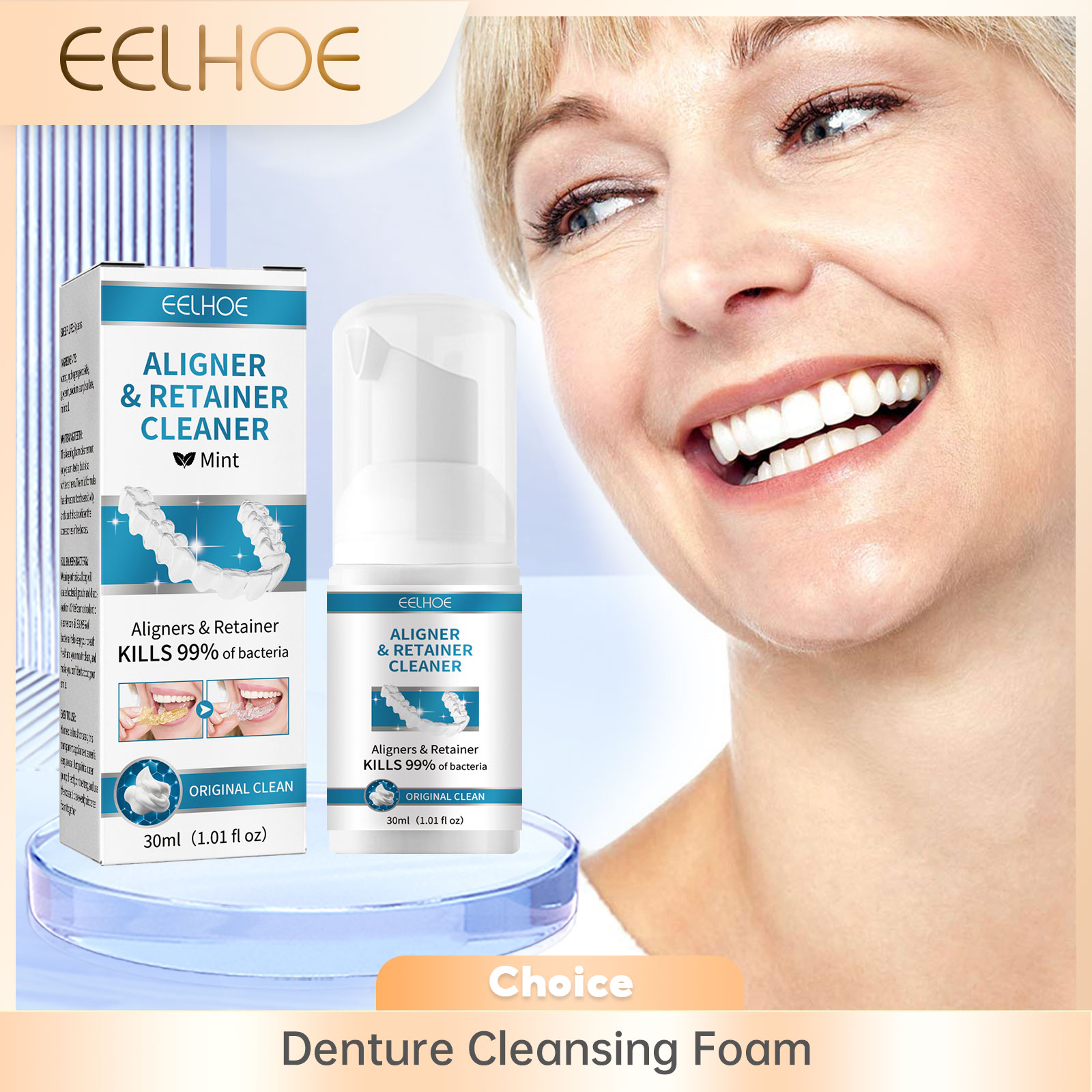 Aligner Denture Cleaner Foam D - đánh giá và giá Teeth Whitening For Braces