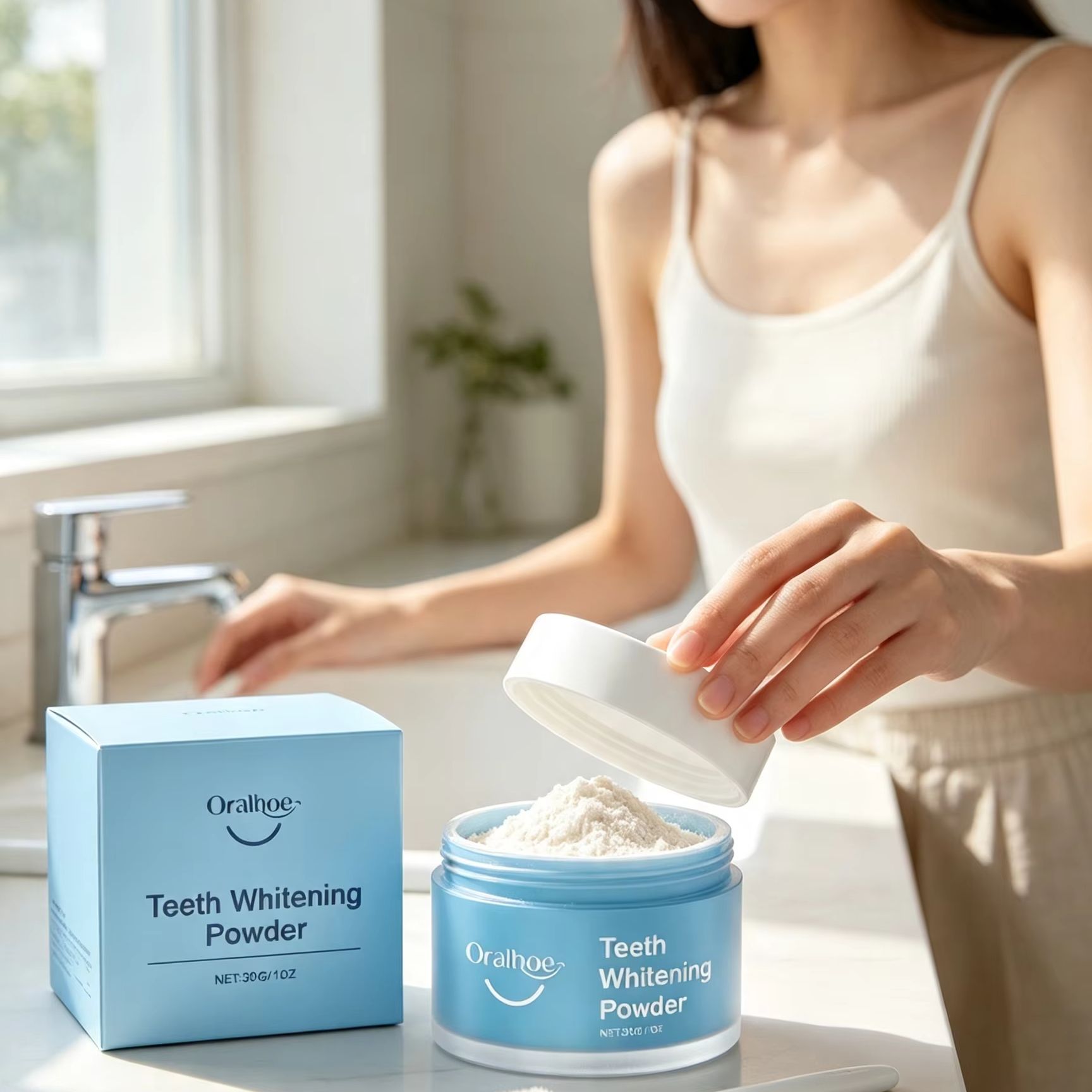 Oralhoe Tooth Powder for Brush - đánh giá và giá Teeth Whitening Q&M