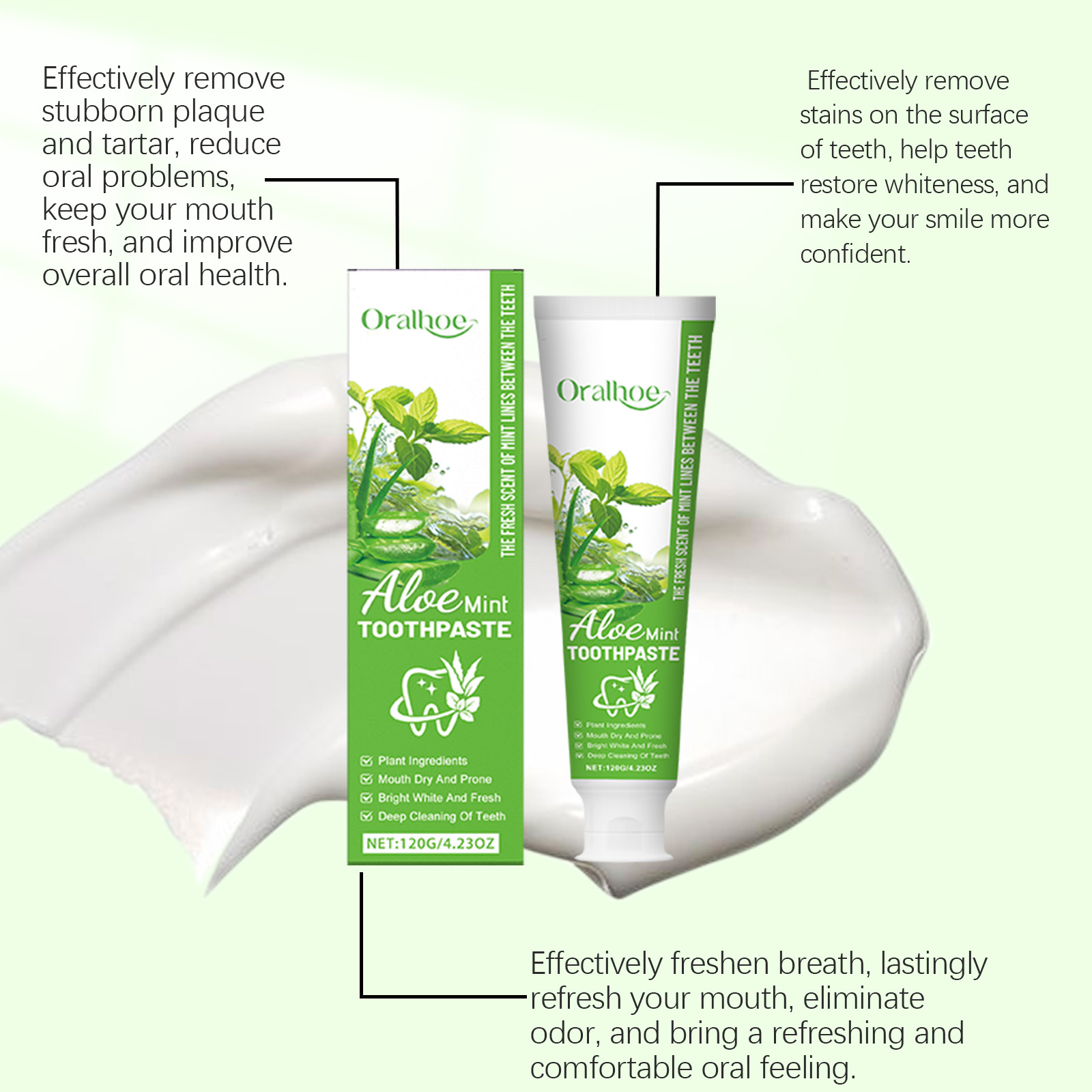 Aloe and Mint Whitening Toothp - đánh giá và giá Teeth Whitening Yellow Teeth