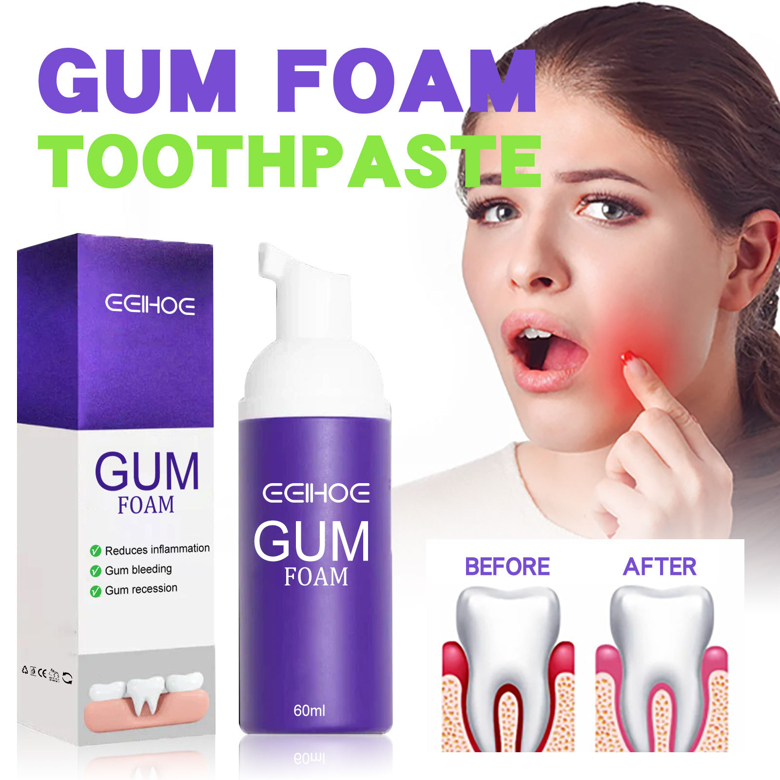 60ml Teeth Whitening Mousse V3 - đánh giá và giá Teeth Whitening Mousse