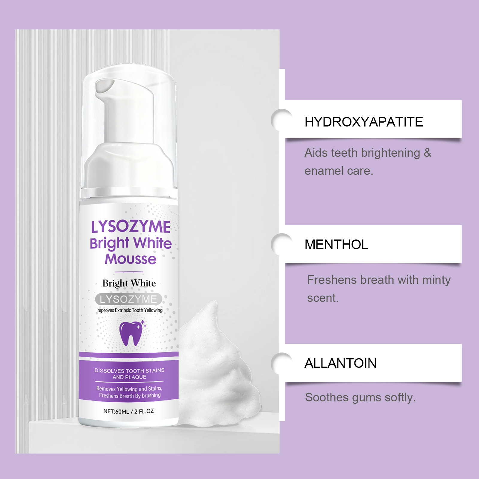 Hydroxyapatite White Teeth Mou - đánh giá và giá Teeth Whitening Mousse